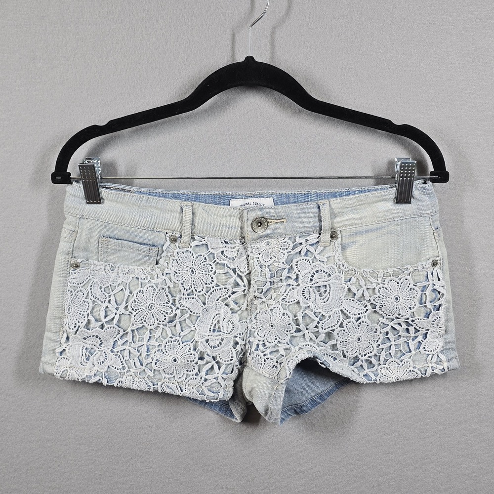 Aeropostale Micro Mini Shorts Womens 5 Jean Denim Low Rise Boho SummerY2K‎